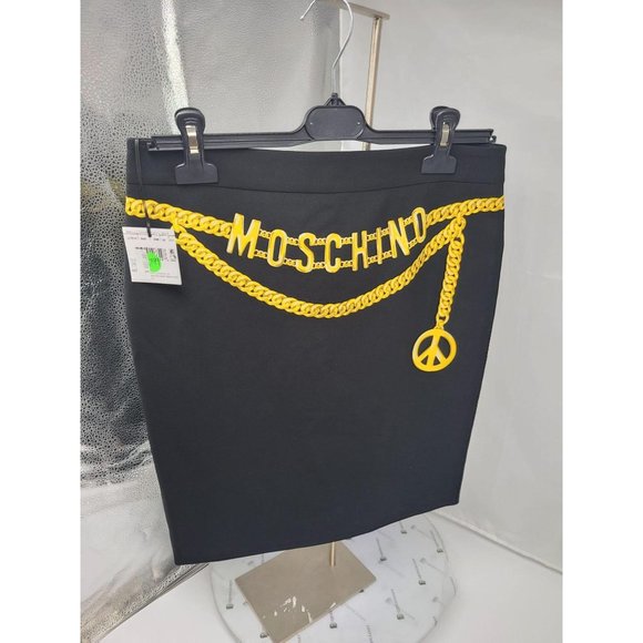 Moschino Chain Printed Knit Skirt